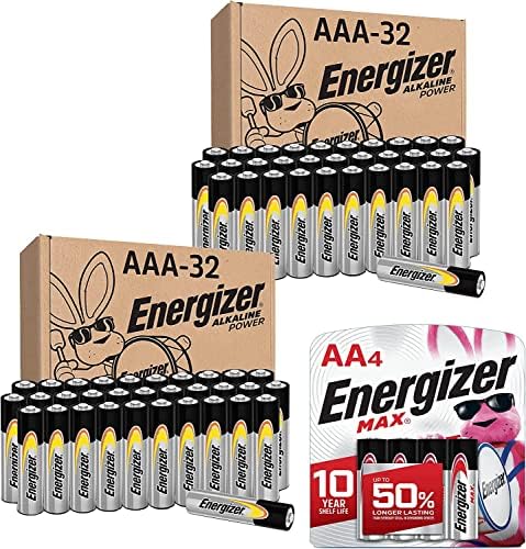 Енергизатор Алкална Моќ Ааа Батерии И Макс Variety Батерии Разновидност Пакет, 64 ААА и 4 Bat Батерии