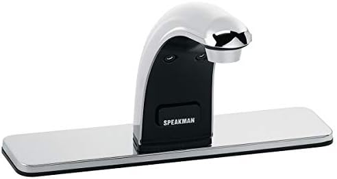 Спикман С-8720-Ка-Е Сензорфло Класичен Тоалетен Сензор На Батерии Со 8 инчи. Плоча На Палубата, Полиран Хром