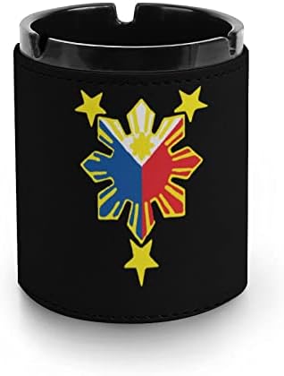 Филипинско знаме Смешно пу коже од пепел цигари цигари држач за фиока за внатрешни работи за украси за домашни канцеларии