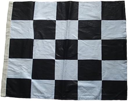 Месинг Благослов на карираното знаме - Спортско тркачко знаме - црно -бело - памук - 22 x 27