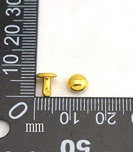 Fenggtonqii светло златно двојно капаче за метални метални метални капачиња 6мм и пост 6мм пакет од 100 комплети