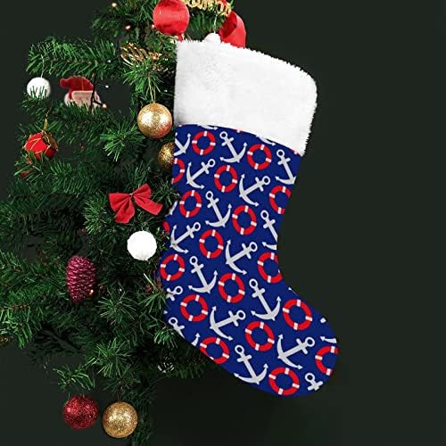 Морнарица сидро море Божиќ виси чорапи за порибување за Божиќно дрво за одмор дома