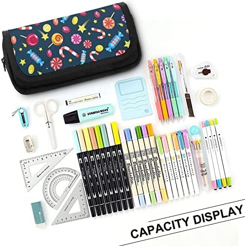 Бонбони и лижавчиња за моливчиња за молив, рачна торбичка за шминка, организатор на големи капацитети за козметички преносен