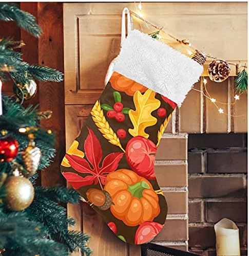 Божиќни чорапи на Алаза Денот на благодарноста или есенскиот класичен персонализирани големи декорации за порибување за семејни празнични