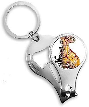 Шарена уметност од паун животински преглед на нокти прстен прстен клуч за шишиња со шишиња со шишиња за шишиња