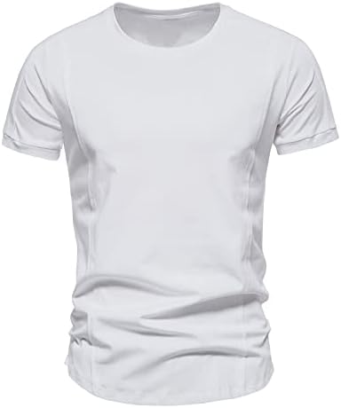 2023 Нова машка мода длабоко V вратот со кратки ракави со кратки ракави, памучна еластична дното кошула, мала застој на јака
