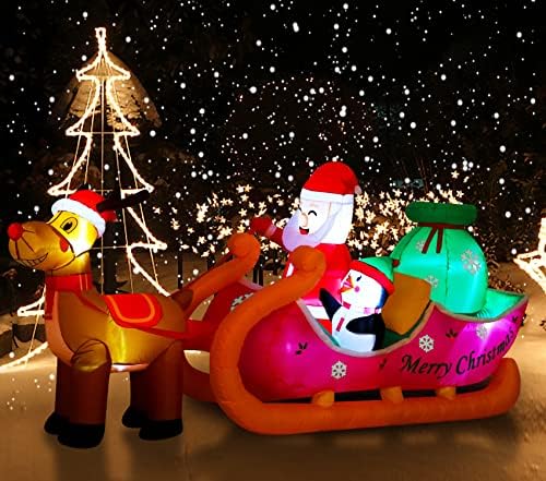 8 -та Божиќна надувување Дедо Мраз за пингин приколка на отворено декорација Божиќни надуени светла на надувување…