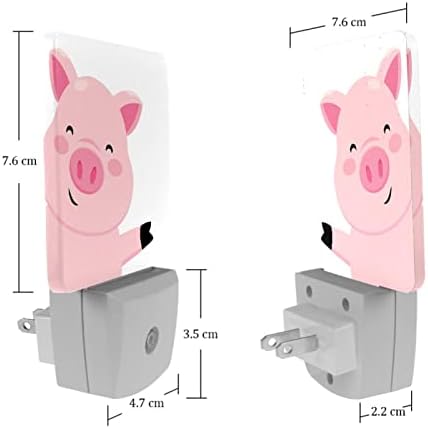 Среќна свиња предводена ноќна светлина, детски ноќни светла за приклучок за спална соба во wallидна ноќна ламба прилагодлива осветленост