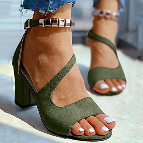 Ајомет клин сандали за жени, женски дебели потпетици на дејства на глуждот, отворени пети со високи потпетици летни летни чевли