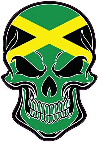 Јамајка Знаме Череп Винил Налепница-Јамајка Браник Налепница - Горди Јамајка Остров Налепница