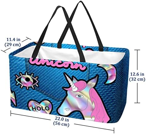 Корба за шопинг розова цветна торбички за купување вода отпорна на намирници торбички со тотални торби со тешки точки 22.0x12.6x11.4