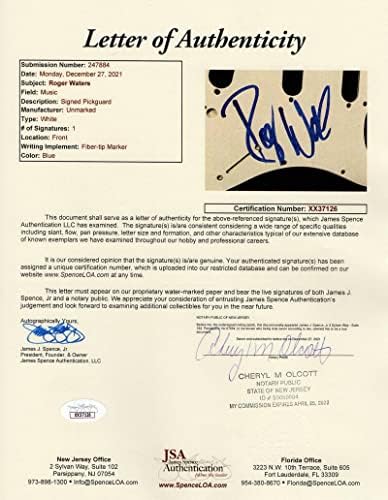 ROGER WATERS SIGNED AUTOGRAPH FULL SIZE FENDER ELECTRIC GUITAR B WITH JAMES SPENCE JSA LETTER OF AUTHENTICITY - PINK FLOYD WITH NICK MASON & DAVID