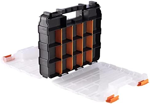 Кутија за организатор на алатки Linkidea со 34 оддели, преносен двострана организатор на хардвер со отстранливи делители, мали делови носат куќиште за алатки за складир