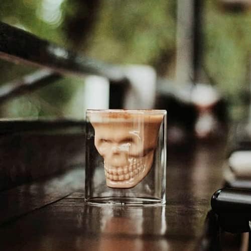 Тенброман креативен череп вино стаклен чаша транспарентна стаклена чаша лате кафе виски вотка стаклена чаша за домашна бар забава