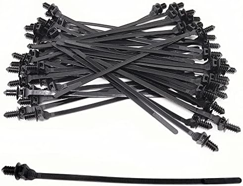 Yugtcen zip врски 50 парчиња, 8 -инчни тешки кабелски врски zipties, најлонски монтирање на монтирање ленти долга пластична