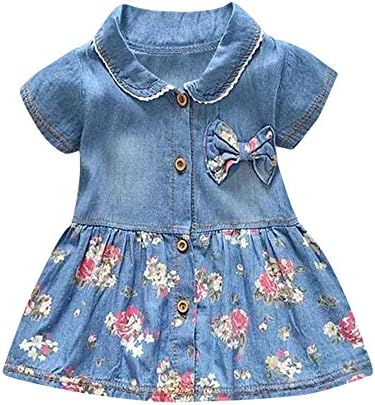 Облека за фустан на ракав, цветни девојки, бебе принцеза Детето дете, розови печати кратки девојки фустан и здолниште Фенси фустан за девојки