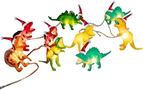 VEFSU LED диносаурус жици светла Диносаурус соба за декор за момчиња Божиќна забава, предводени од диносаурус, предводени јаже светла на отворено