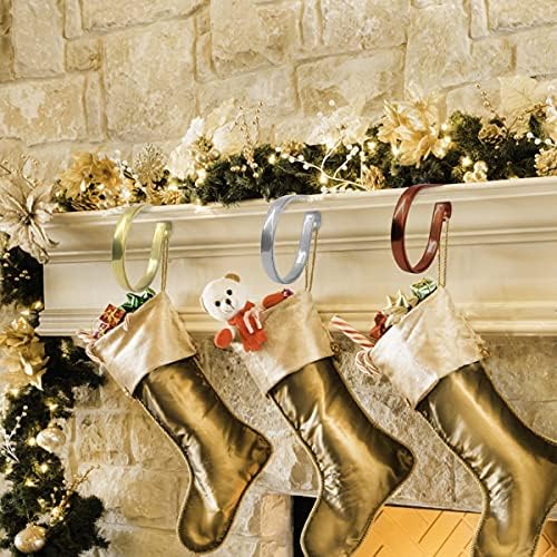 Држач за порибување на Божиќ за мантија - Божиќни куки за чорапи кои не се лизгаат порибници Домашен држач за кујна за Божиќна декорација,