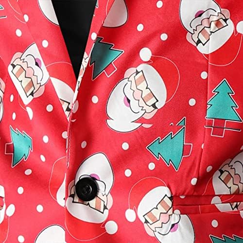 Акимпе мажи 2 парчиња облека за печатени костуми за Божиќ, врвови од јакна од 1 парчиња лапчиња + 1 парчиња долги панталони модни обични