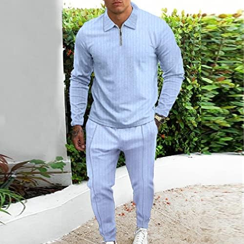 Портокалово тренерско машка машка машка лента за машка лента со две парчиња патент јака блуза џебни панталони поставува моден спорт