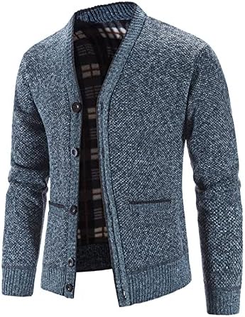 Dudubaby топол џемпер за Mensfashion Lapel Casual Cardigan Count долг ракав тенок плетен џемпер плус џемпери со големина