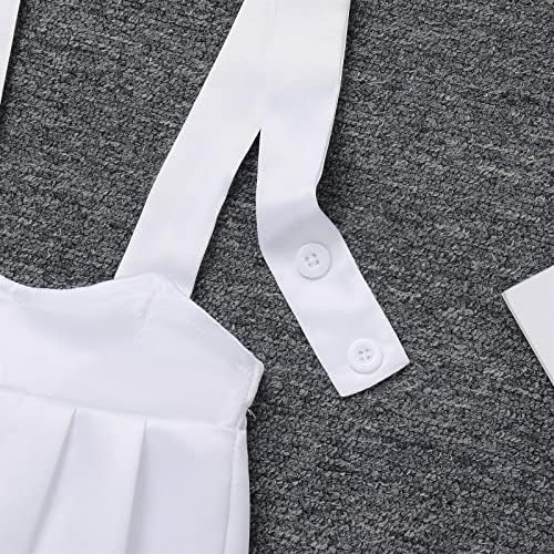 Бебе момчиња формални костуми постави кратки ракави лакови маици за суспензии шорцеви панталони свадба смокинг облеки торта пресече облека