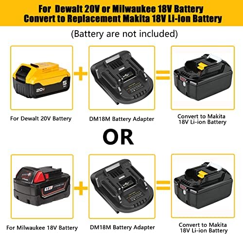 JYJZPB DM18M Адаптер За Батерии СО USB Приклучок ЗА Полнење За Dewalt 20v Батерија &засилувач; Milwaukee M18 18v Конвертор На Литиумска Батерија