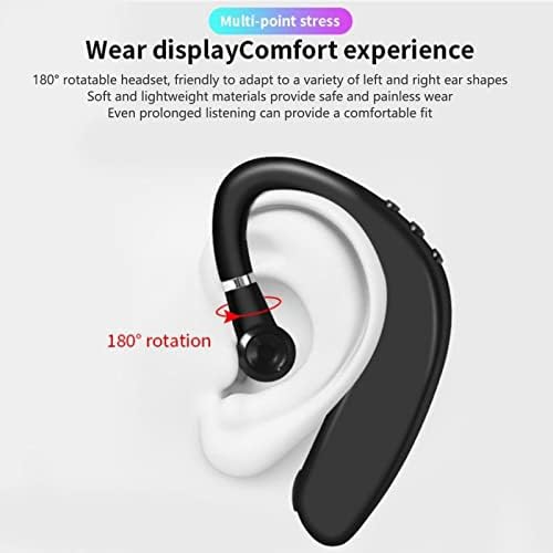 Слушалките за Bluetooth, Bluetooth 5.2 слушалки водоотпорни ултра -светла за слободни деловни слушалки за единечни уши за спорт Д.