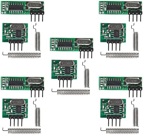 QCCAN 5PCS 433MHz безжичен RF предавател и приемник со антена Побарајте комплет за далечински управувач DIY комплет за Arduino