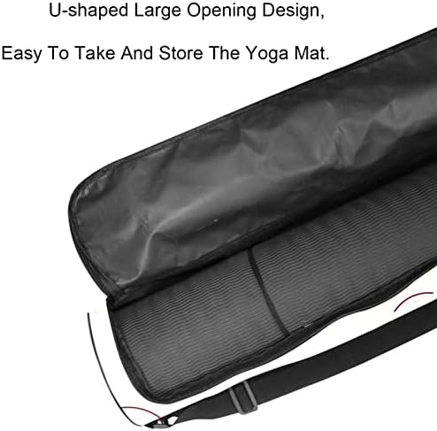 Торба за јога мат со прилагодлива лента за рамената со целосна зип-мат торба за жени колекција на снежни луѓе, 6,7х33.9in/17x86 см