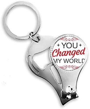 Го сменивте мојот свет Денот на в Valentубените на Денот на вineубените Nail Nipper Ring Key Clain Cliber Clipper