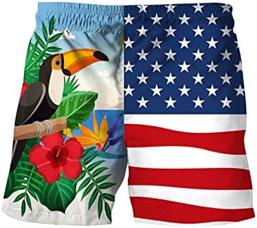 Плажа пливање стебла за мажи плус големина мода во САД знаме печати шорцеви на плажа Ден на независност Патриотски тренинг плажа кратки панталони