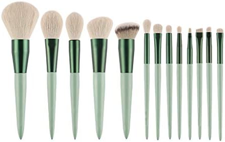 DXMRWJ четки за шминка за шминка поставено-метеж зелена боја 13 парчиња Фондација за прашок во прав Пенчиња за убавина за убавина
