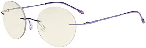 Eyekepper Framless Прогресивни очила мултифокуси читатели сина светлина филтер тркалезно ретро читање очила мажи жени