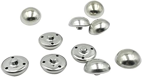 Копче за метално сребро купола - тркалезни антички копчиња 1 инч за палта костум блејзер јакна 10 парчиња Q154