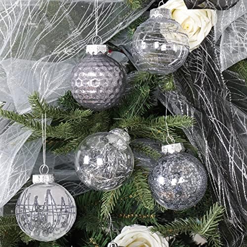 Mowarm 25 брои Божиќни украси за топки 2,76 Shatterpruof чиста пластична темна боја украси за новогодишни топки топки Божиќно дрво украси виси чамци