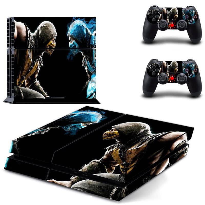 За PS4 Pro - Game Ninja Mortal Најдобра војна Kombat x PS4 или PS5 налепница за кожа за PlayStation 4 или 5 конзола и контролори