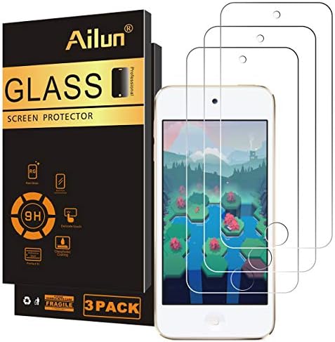 Заштитник на екранот на Ailun за iPod Touch 7/6/5 Curved Edge Temered Glass 3pack компатибилен со iPod Touch 7th Generation 2019
