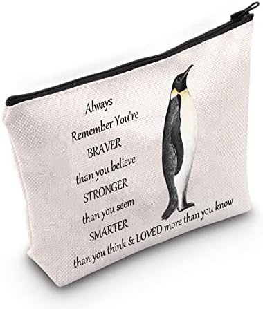 ЛЕВЛО Пингвин Козметички Шминка Торба Пингвин Инспириран Подароци Пингвин Љубовник Вие Сте Похрабри Посилни Попаметни Отколку Што