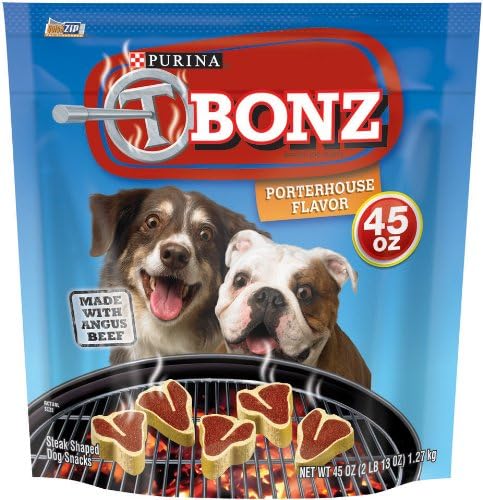 T-Bonz Porterhouse вкус на кучиња закуски од 45-унца торбичка, пакет од 1