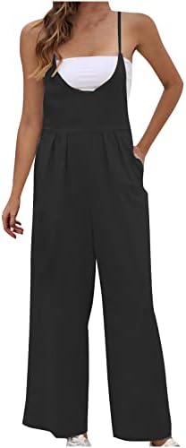 TGAJBL жени со ребрести плетени спојки дами обични продадени бои за плеј -кабина суспендирани комбинезони широки панталони за нозе џеб