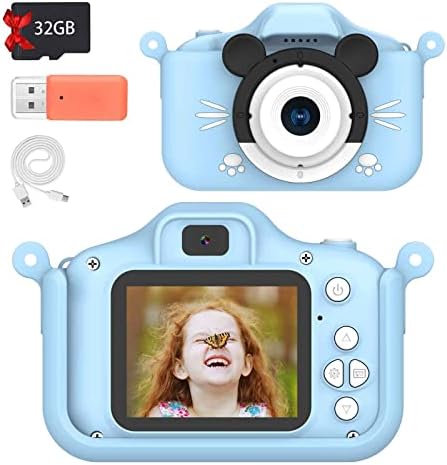 Детска камера Spturn, 1080p HD камера за деца со 32 GB картичка, 20MP деца дигитална камера за девојчиња момчиња деца на возраст