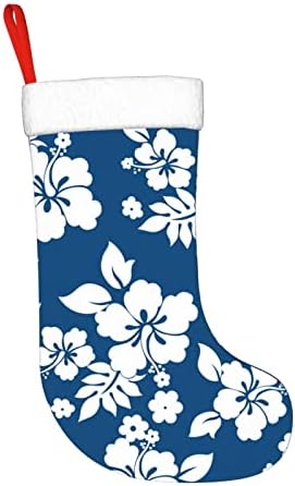 Waymay Хавајски цвет Божиќно порибување 18 инчи Божиќ што виси чорап класичен празник за украсување чорапи