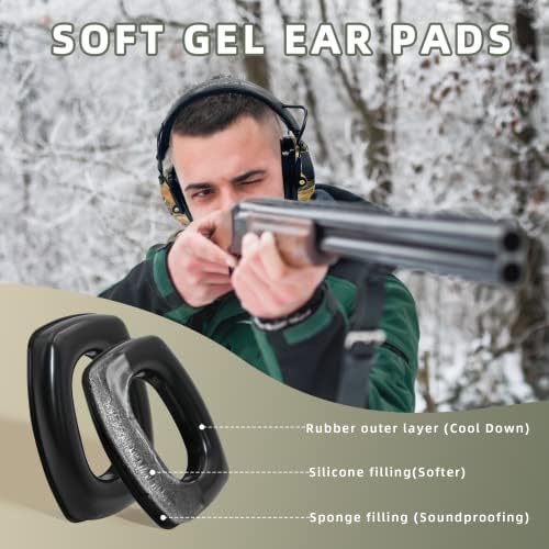 Зохан ЕМ054 Електронска заштита на уво за опсег на снимање со намалување на бучавата за засилување на звукот, ушни мафини за опсег на