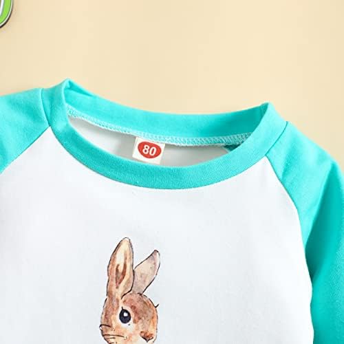Детето бебе Велигденски зајак облека Девојче девојче симпатична долга ракав за зајаче блузи врвни врвни