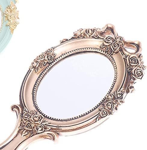 Депила огледало правоаголник држете ја козметичката шминка суета огледало креативно гроздобер огледало на огледало на рацете