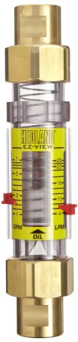 HEDLAND H624-104 EZ-View Flowmeter, полисулфон, за употреба со масло и нафтени течности, 0,5-4 GPM опсег на проток, 1/2 женски NPT