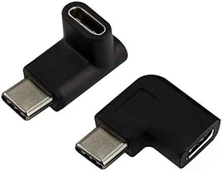 Oxsubor USB C машки до женски адаптер, тип C 90 степени агол десно и лево и нагоре и надолу Конектор за продолжение за лаптоп и