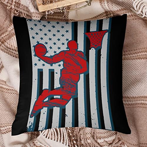 САД Американски знаме Кошаркарска плоштад Перница кутија полиестерска перница капаци фрлаат капаци за перници за декор на софа