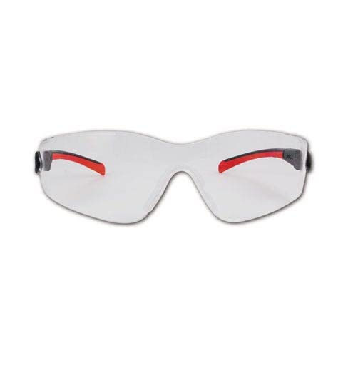 Магид Y45BRC Gemstone Quartz Protective Spectacles, чисти леќи и црна/црвена рамка